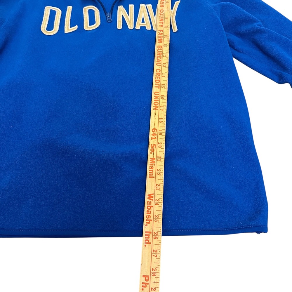 Old Navy Mens Blue Fleece Quarter Zip Pullover Long Sleeve Retro Size Large - Picture 5 of 6